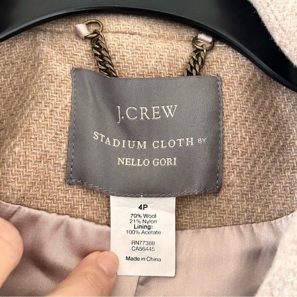 J. Crew Majesty PeaCoat Wool Blend Sandstone Women Size 4P - Picture 6 of 11